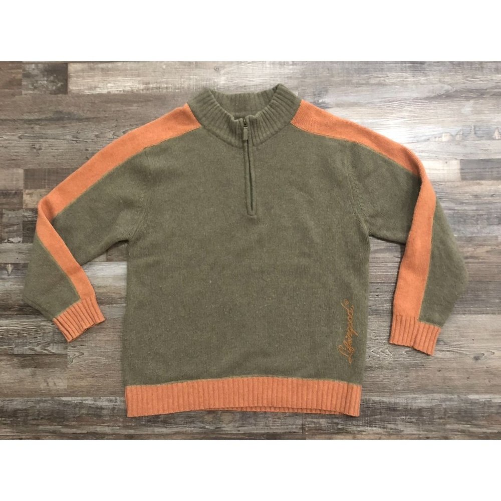 Life is Good Mens XL Green 1/4 Zip Wool Blend Sweater Pullover